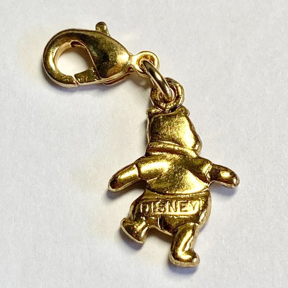 Vintage Disney Winnie the Pooh Clip On Charm Gold Plated Disneyana Zipper Purse - Picture 2 of 7